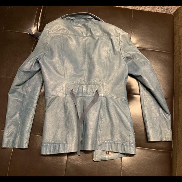 Blue women’s danier leather jacket - Picture 3 of 3